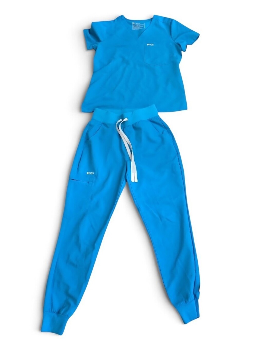 FIGS Lot Of Women’s  Scrubs 2 Pieces XS,  1 Tops, 1 Pair Of Pants Blue Euc